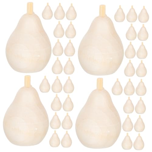 DIYEAH 4 Sätze Holziger Pilz Kunstäpfel- Realistisch Obst Bastelkasten Holzdekoration Diy Dekoration Diy Simulierte Fruchtverzierung Graffiti-frucht Hölzern Khaki 20 Stück * 4 von DIYEAH