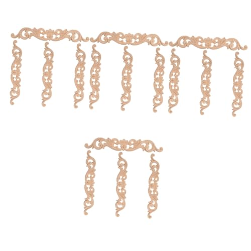 DIYEAH 4 Sätze Holzschnitzerei Stück Antike Wohnzimmer Wohnkultur Wohnzimmer Zubehör Applikation Küche Zubehör Und Indoor DIY Dekorationen Holz Geschnitzt Aufkleber 4 Stück * 4 von DIYEAH