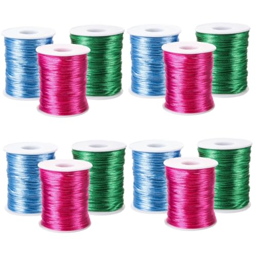 DIYEAH 4 Sätze Occhi-faden Farbig Häkelgarn Stricken Strickfaden Häkelfaden Faden Zum Basteln Gebrauchter Faden Zum Häkeln Strickzubehör Polyester 3 Rollen * 4 von DIYEAH