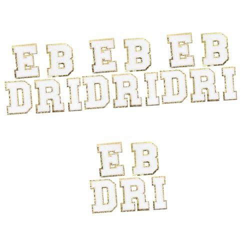 DIYEAH 4 Sätze Patch Name Flicken Für Kleidung Jeans Briefe Nähen Hosenflicken Für Löcher Braut Bügelflicken Karierter Aufnäher Denim Aufnäher Für Vintage-kleidung Flecken Weiß Polyester von DIYEAH