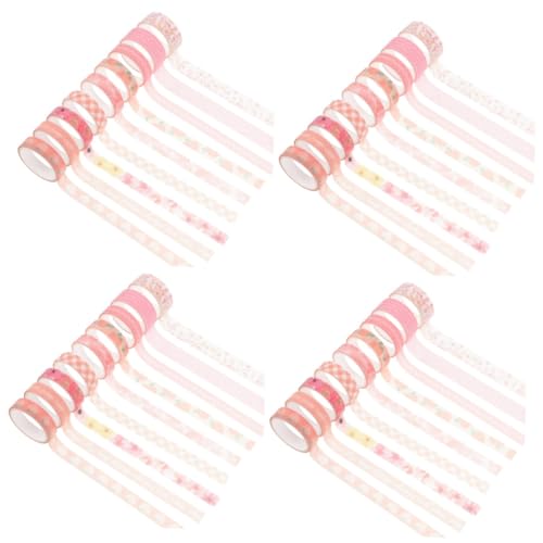 DIYEAH 4 Sätze Peach Sticker Tape Farbig Süßes Band Junk-journal-zubehör Lieferungen Dekorationen Farben Milchband Scrapbook-klebebänder Selber Machen Papier 9 Rollen * 4 von DIYEAH