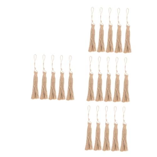 DIYEAH 4 Sätze Quasten Aus Juteseil Selber Machen Nadelkissen Aus Stoff Jute-quasten-dekoration Quaste Autoverzierung Jute Quaste Für Sackleinen Jute Quaste Light Brown 5 Stücke * 4 von DIYEAH