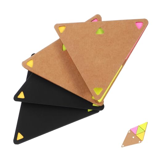 DIYEAH 4 Sätze Selbstklebende Memo Pads aus Pet für Büro Schule und Zuhause Wasserdichte Auffällige Notizblöcke Schwarz und Naturfarben von DIYEAH