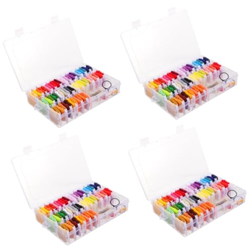 DIYEAH 4 Sätze Stickerei -Thread -Set Stickfaden Bausatz Stich Zahnseide Anfänger Kit mit farbigen DIY-Fäden handwerkliches Stickgarn professionelles Stickgarn Metall von DIYEAH