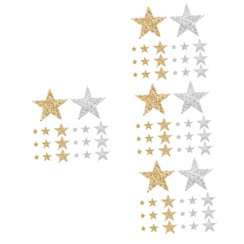 DIYEAH 4 Sätze Stoffaufkleber Mit Fünfzackigen Sternen Bügel Patches Bügel Flicken Für Kleidung Star-accessoires Patches Reparieren Flicken Für Taschenbekleidung Polyester 30 Stück * 4 von DIYEAH