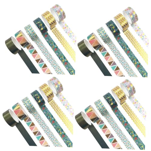 DIYEAH 4 Sätze Taschenband Handwerk Mit Doppelseitigem Klebeband Klebrig Scrapbooking Zubehör The Washi Tape Dekoration Diy -sammelalbummaterialien Diy-handbuch-bänder Papier 6 Rollen * 4 von DIYEAH