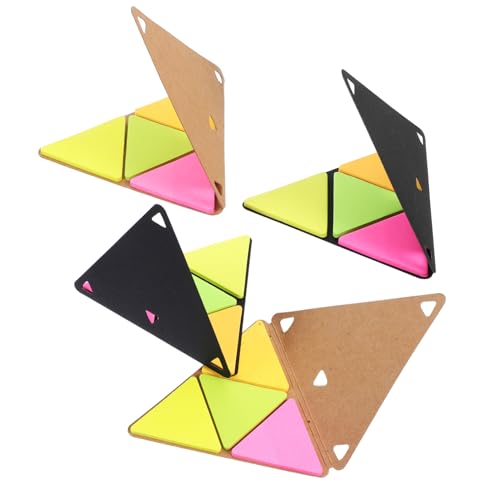 DIYEAH 4 Sätze Triangular Haftnotizen Wasserdichte Pet Memo Pads für Büro und Schule Bunte Abreißnotizen für Effizientes Lernen und Arbeiten von DIYEAH