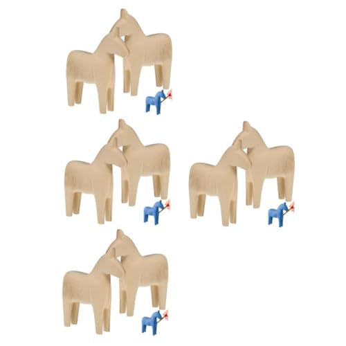 DIYEAH 4 Sätze Unbehandelte Holzpferde Dekoration Diy Pferdefiguren Für Tischdeko Für Bastelprojekte Und Kindergeburtstagsfeiern 2 Stücke * 4 von DIYEAH