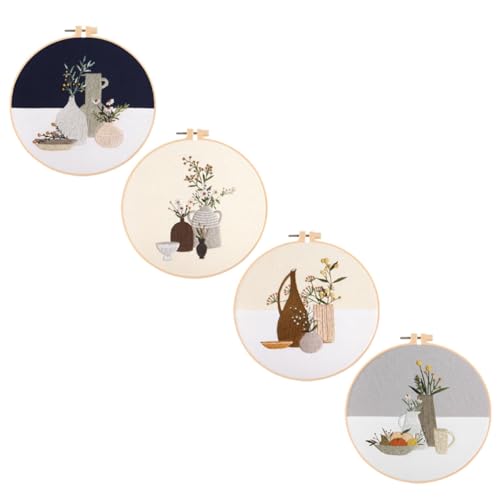 DIYEAH 4 Sätze Vase Kreuzstich embroidery kit embroidery set Stickset mit Blumenmotiv stickgarne strickset Zubehör Stickerei Kreuzstichpackungen Stickpackungen für den Haushalt Polyester DIYEAH 4 Sätze Vase Kreuzstich embroidery kit embroidery set Stickset mit Blumenmotiv stickgarne strickset Zubehör Stickerei Kreuzstichpackungen Stickpackungen für den Haushalt Polyester von DIYEAH