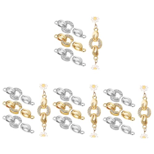 DIYEAH 4 Sätze Verschlüsse Für Armbänder Und Gold Und Silber Schmuckherstellung Leicht Und Benutzerfreundlich Für Diy Projekte Und 4 Stück * 4 von DIYEAH