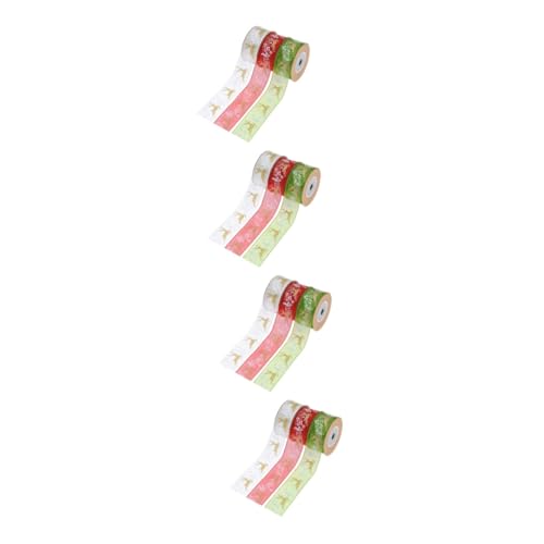 DIYEAH 4 Sätze Weihnachtsband Ribbon Bandfeile Xmas Decorations Weihnachtgeschenk Weihnachtsbaum -ornamente Büffel-karoband Geschenkbänder Band Für Weihnachten Polyester 3 Stück * 4 von DIYEAH