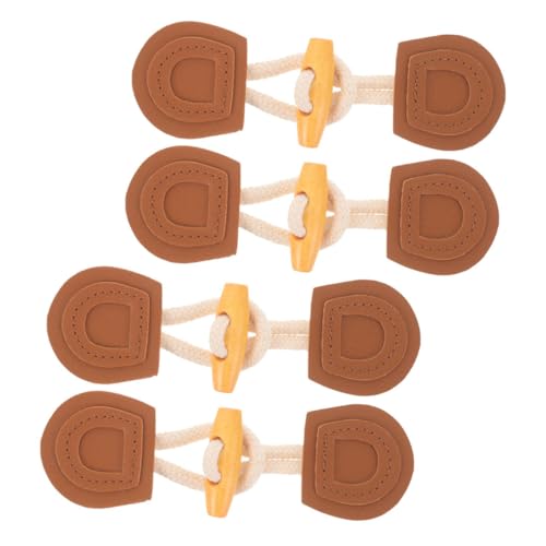 DIYEAH 4 Sets Knopf Windmantel Knebelschnallen Ersatzverschluss Schnalle Pu Knebelverschlüsse Knebelschnallen Für Mantel Knebelschnallen Für Jacke Mantel Hornschnallen Braunes Holz von DIYEAH
