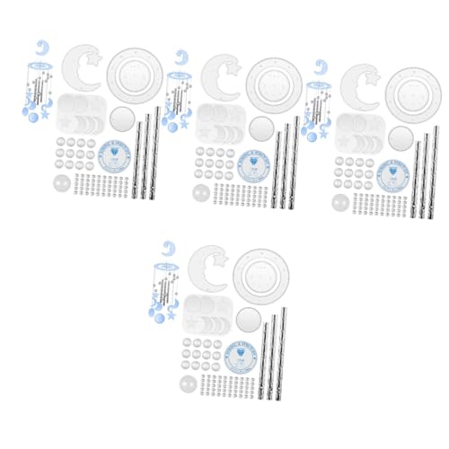 DIYEAH 4 Sets Windspiel Form Fenster Produkt Kits Flüssigpflanze Elektrisches DIY Zubehör Pinzette Künstliche Herstellung Von Glockenspielen Schlüsselanhänger Kit Werkzeug von DIYEAH