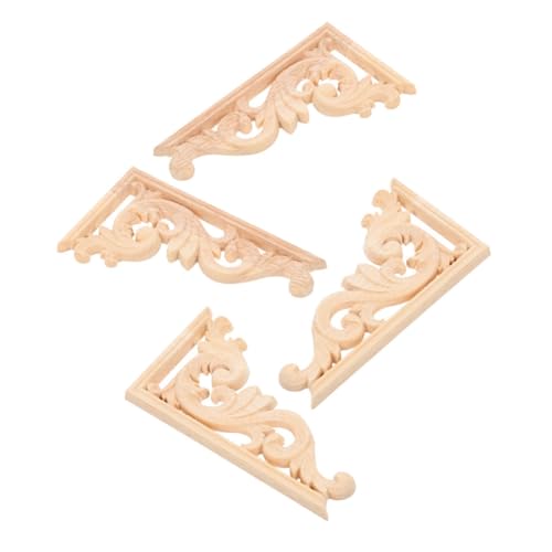 DIYEAH 4 Stck Holzapplikationen Europäischer Stil Praktische Möbelverzierung für Schrank und Kommode Robuste Holzdorn Designs für DIY Dekoration von DIYEAH