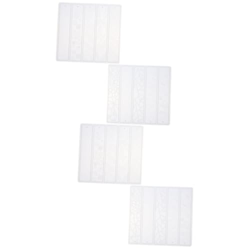 DIYEAH 4 Stck. Teiliges Silikonform für Epoxidharz Lesezeichen Flexible Langlebige DIY Gießform mit Fächern Geeignet für Kreative Bastelideen mit Getrockneten Blumen und Glitzer Ungiftig von DIYEAH
