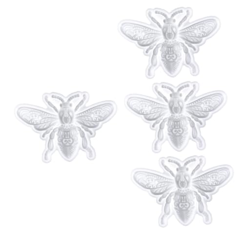 DIYEAH 4 Stück Diy Silikon Bienenform für Schlüsselanhänger Epoxidharz Gießform Kreative Silikonform für Handwerksprojekte Langlebig und Einfach zu Entformen für Tierische Dekorationen von DIYEAH
