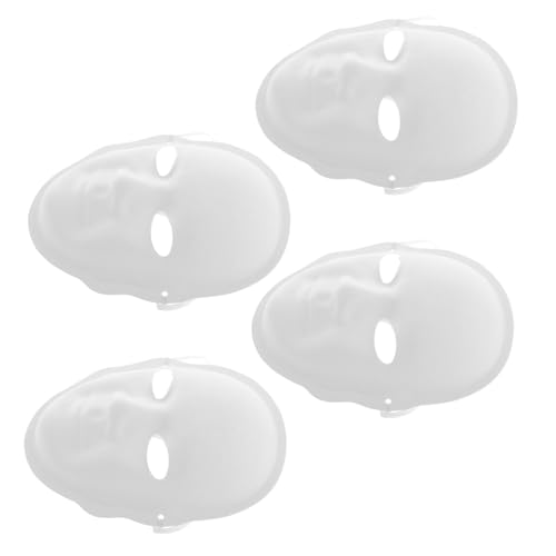 DIYEAH 4 Stück Diy Weiße Papiermaske Leere Bastelmasken zum Bemalen für Halloween Karneval und Cosplay für Kreative und Kulturelle Bildung von DIYEAH