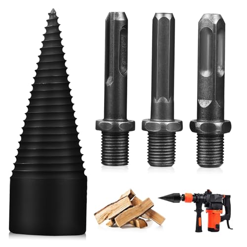 DIYEAH 4 Stück Firewood Splitter Drill Bit aus Hartstahl Teiliges mit Einzigartigem Rillendesign Kompatibel mit Elektbohrmaschinen Kompakt und Installieren für Schnelles Spalten von DIYEAH 4 Stück Firewood Splitter Drill Bit aus Hartstahl Teiliges mit Einzigartigem Rillendesign Kompatibel mit Elektbohrmaschinen Kompakt und Installieren für Schnelles Spalten von von DIYEAH