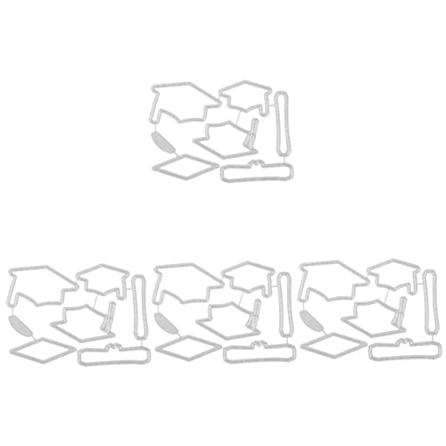 DIYEAH 4 Stück Formen für Fotoalben cutter messser scheckheft Stanzformen Schnitt stirbt Stempel und Stempel für die Kartenherstellung Fotoalbum Stanzschablone Rostfreier Stahl Silver von DIYEAH