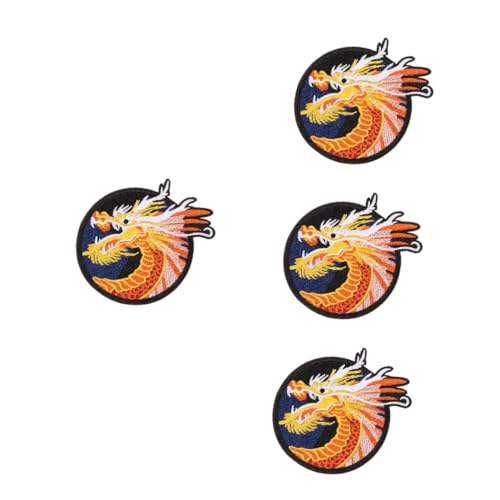DIYEAH 4 Stück Kreative Diy-patches Stickereiflecken Drachenhandwerk Ö Flicken Für Kleidung Flicken Für Jacken Drachenschmuck Applikationen Für Kleidung Nylon von DIYEAH