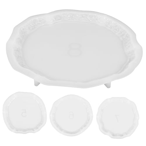 DIYEAH 4 Stück Kristallkleber -Untersetzerform Wohnkultur Harz-Epoxid-Formen Cup-Pad-Form Runde Silikonformen Harzform Silikonformen zum Basteln Formen aus Epoxidharz Kieselgel Weiß von DIYEAH