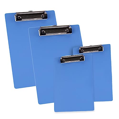 DIYEAH 4 Stück Mappe Büro Klemmbrett Mit Speicher Speicher-zwischenablage Papier Inhaber Ordner Mit Zwischenablage Mini-zwischenablage Bleistiftskizze Zwischenablage Tafel Metall Blue von DIYEAH