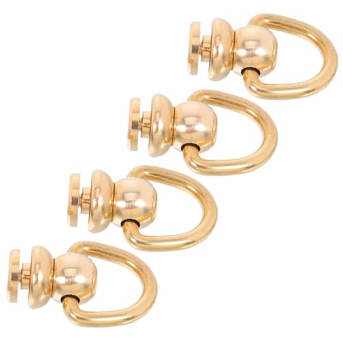 DIYEAH 4 Stück Messing D Ringe mit Drehbarem Verschluss für DIY Lederhandwerk Metallnieten für Taschen Geldbörsen und Kreative Projekte von DIYEAH