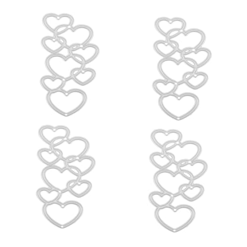 DIYEAH 4 Stück Metall-stanzformen Herz Langlebige Carbonstahl Schneide-schablonen für DIY Kartenherstellung Scrapbooking Glatte Kanten für Kreative Bastelprojekte zu Hause von DIYEAH
