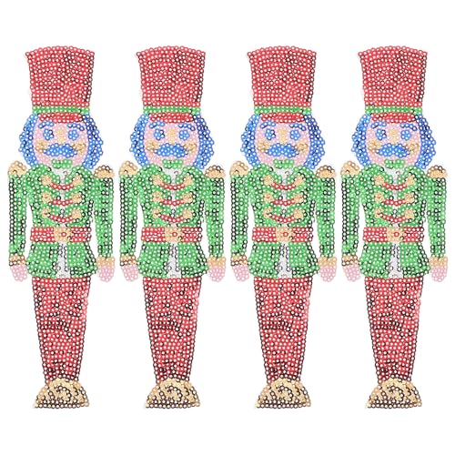 DIYEAH 4 Stück Nussknacker-soldat-aufnäher zum Aufnähen, Weihnachtliche Dekorative Applikationen, Mehrfarbige Stoffflicken für Jeans, Kleidung, Hüte DIYEAH 4 Stück Nussknacker-soldat-aufnäher zum Aufnähen, Weihnachtliche Dekorative Applikationen, Mehrfarbige Stoffflicken für Jeans, Kleidung, Hüte von DIYEAH