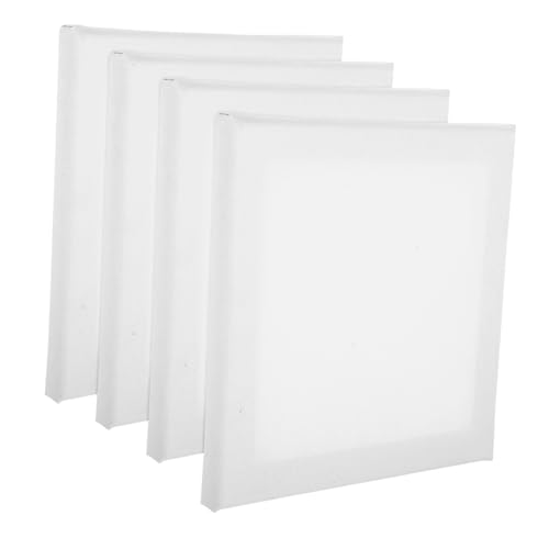 DIYEAH 4 Stück Ölgemälde-Tafel-Set Malleinwände zum Malen Kunst Malerei Leinwandplatte Gemälde-Panel Leinwandtextur Ölfarbe Zeichenbretter für Künstler leere Holzleinwand hölzern Weiß von DIYEAH