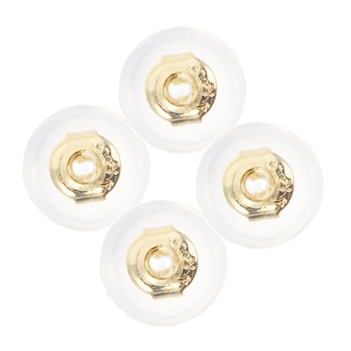 DIYEAH 4 Stück Ohrring-zubehör Ohrstecker Selber Machen Ohrringverschlüsse Für Hakenohrringe Komfort-ohrringrücken Ohrringrückersatz Weiche Ohrringrückseiten Ohrschutz Golden Kieselgel von DIYEAH