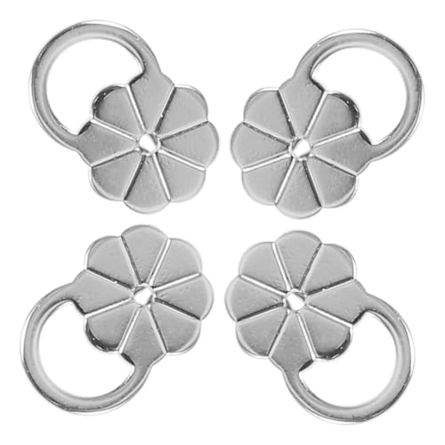 DIYEAH 4 Stück Ohrstecker Stopper Blütenform Goldplattiert Schwerer Ohrringhalter mit Stabilem Drop Support Hypoallergen Komfortabel für Damen und Herren Silberfarbene Ersatz von DIYEAH