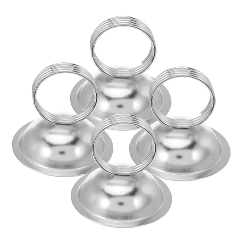 DIYEAH 4 Stück Stabiler Metall-cliphalter mit Rundem Sockel Robuster Foto Notizhalter für Büro und Zuhause Kompakter Kartenhalter für Memo und Tischdekoration von DIYEAH