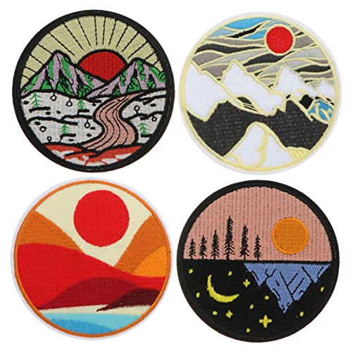 DIYEAH 4 Stück Teiliges Dekorative Aufbügelflicken Gestickte Patches für Kleidung Taschen Schuhe Hüte zur Reparatur und Verschönerung von DIYEAH