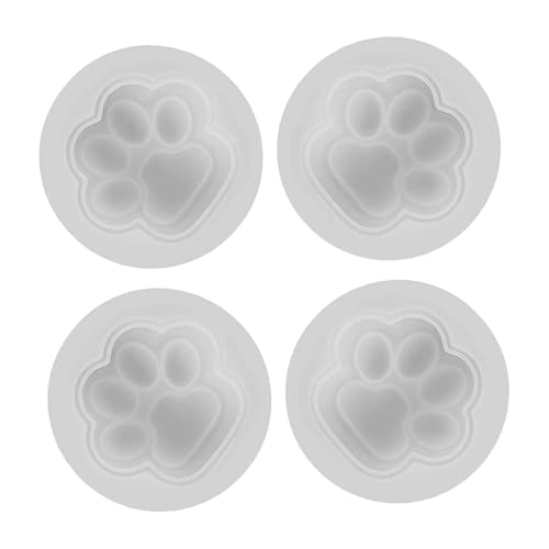 DIYEAH 4 Stück Teiliges Katzenpfoten Silikonform für DIY Kerzen Seifenherstellung Wiederverwendbare Hitzebeständige Gießform mit Detailgetreuer Katzenpfotenform für Handgemachte von DIYEAH