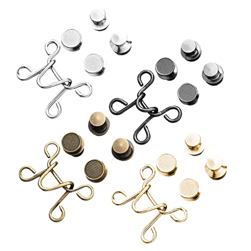 DIYEAH 4 Stück Teiliges Set Abnehmbarer Hosenknöpfe für Jeans Verstellbare Bundknöpfe Silber Schwarz Gold für Einfache Anpassung der Kompatibel mit Jeans Röcken und Hosen DIYEAH 4 Stück Teiliges Set Abnehmbarer Hosenknöpfe für Jeans Verstellbare Bundknöpfe Silber Schwarz Gold für Einfache Anpassung der Kompatibel mit Jeans Röcken und Hosen von DIYEAH
