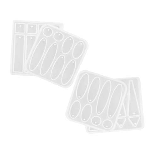 DIYEAH 4 Stück Teiliges Silikon Ohrring Gießformen Präzise Geometrische Resin Molds Oval Dreieck Nahtlos Entformbar Langlebig für Diy Schmuckherstellung und Kreative Anhänger von DIYEAH