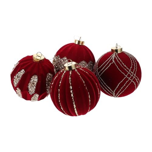 DIYEAH 4 Stück Weihnachtsbaum Anhänger Samtige Glitzernde Weihnachtskugeln Shatterproof Dekoration für DIY Projekte und Festliche Anlässe für Ihr Zuhause DIYEAH 4 Stück Weihnachtsbaum Anhänger Samtige Glitzernde Weihnachtskugeln Shatterproof Dekoration für DIY Projekte und Festliche Anlässe für Ihr Zuhause von DIYEAH