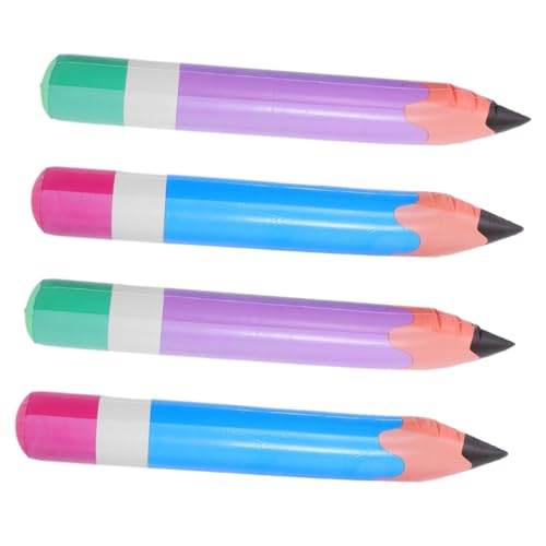 DIYEAH 4 Stück aufblasbares Bleistiftspielzeug Dekorationen groß Weiß riesiger bleistift Party erste luftballons bleistifte aufblasbarer Buntstift zum Aufblasen Bleistift aufblasbar PVC von DIYEAH