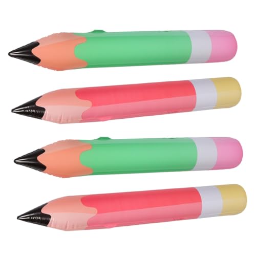 DIYEAH 4 Stück aufblasbares Bleistiftspielzeug party dekoration Zurück zur Schule Dekoration riesig Hängender aufblasbarer Bleistift Rosa Schlag groß zurück zu schulballons Schuldekor PVC von DIYEAH