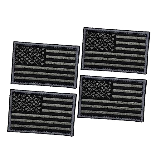 DIYEAH 4 Stück selbstklebender usa flag patch flaggen aufkleber selbstklebende flicken Hut Abzeichen Stolz-Flagge Flecken USA-Flaggen-Patch amerikanische flagge patch Dark Grey von DIYEAH