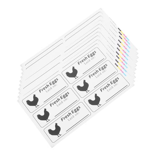 DIYEAH 40 Blatt Handgeschriebener Etikettenaufkleber steht Ei-Aufkleber Datum Pflege eier aufkleber eier verpackung Eieraufkleber Etiketten für frische Eier Kupferplattenaufkleber Weiß von DIYEAH