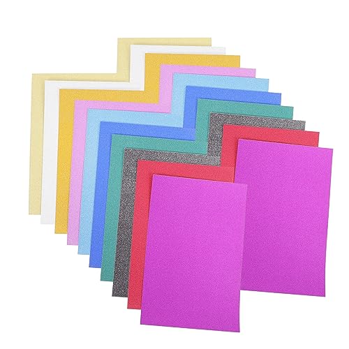 DIYEAH 40 Blatt geprägtes Papier glänzendes Papier sortiert Kartenvorrat farbig buntes Papier funkeln kreativpapier papierschere glitter paper Kartonpapier Glitzerkarton Papierstau von DIYEAH