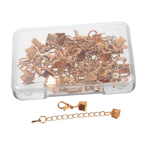 DIYEAH 40 Sätze Karabinerverschlüsse klemmzange bastelzeug Schmuck-Endkappen Schlüssel Armbänder zur Herstellung einer Kette Klaue Kordelverschluss-Verschlüsse Schmuck Biegeringe Metall von DIYEAH