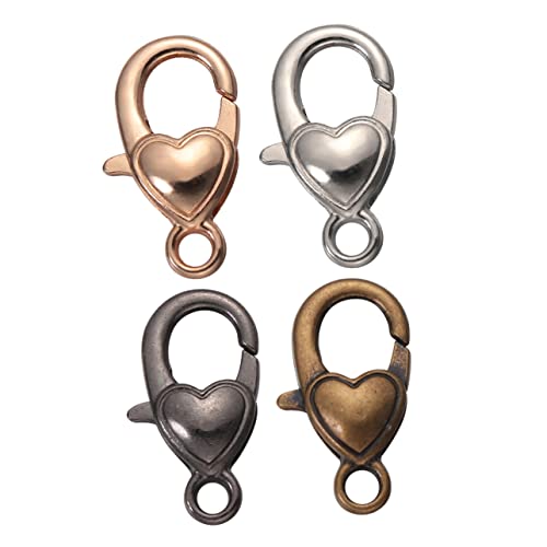 DIYEAH 40 Stück Alloy Lobster Clasps mit Herz Muster Diy Schlüsselanhänger Zubehör Bunten Farben für Schmuckherstellung und Handwerksprojekte von DIYEAH