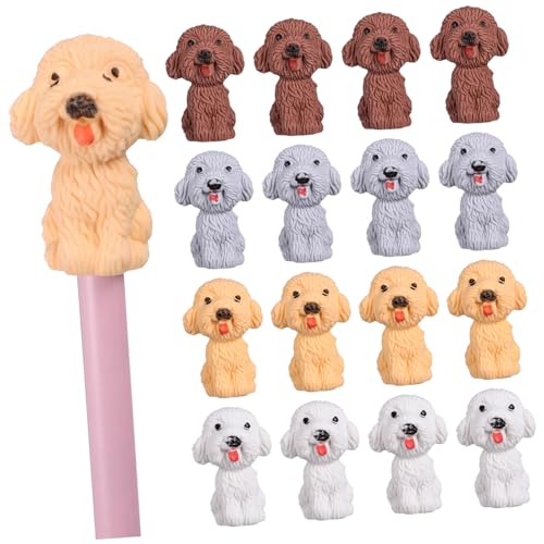 DIYEAH 40 Stück Cute Radiergummis Mini Hund Figuren Farben Weiß Gelb Braun Praktische Schulbedarf für Büro von DIYEAH