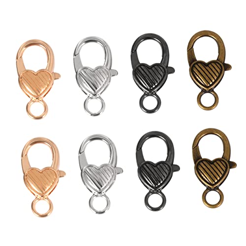 DIYEAH 40 Stück Herzförmiger Lobster Clasp Gemischte Farben Hochwertiger Legierungsverschluss für Diy Schmuck Taschen und Armbänder Vintage Stil Zubehör für Kreative Projekte von DIYEAH