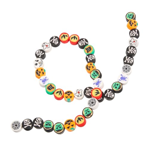 DIYEAH 40 Stück Polymer Ton Scheibenperlen Halloween Armbandperlen Für Halsketten Perlen Zur Schmuckherstellung Türkisfarbene Tour Runde Perlen Charm Set Edelstein Ton von DIYEAH