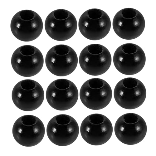 DIYEAH 40 Stück Runde Perlen, 20 Mm, Großes Loch, Holzperlen Für Heimwerkerarbeiten, Geeignet Für Armbänder, Halsketten Und Dekoprojekte, Holzperlen Für Kreative Designs von DIYEAH