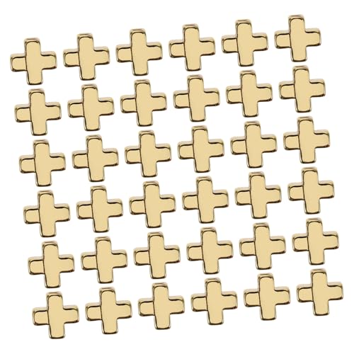 DIYEAH 40 Stück Schmuckzubehör Perlen Kreuze für die Schmuckherstellung goldene Distanzperlen aus Edelstahl platinierte Abstandsperlen Gold gefüllte Perlen Glücksperle Kupfer DIYEAH 40 Stück Schmuckzubehör Perlen Kreuze für die Schmuckherstellung goldene Distanzperlen aus Edelstahl platinierte Abstandsperlen Gold gefüllte Perlen Glücksperle Kupfer von DIYEAH
